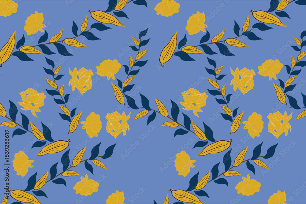 Tropical Luxe Seamless Pattern on Bright Background Tropical Luxe Seamless Pattern on Bright Background