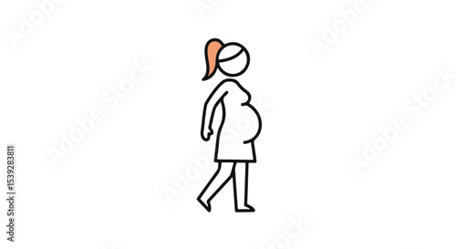 A pregnant woman walking in anticipation.