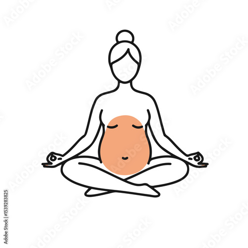A peaceful illustration of a pregnant woman in meditation.