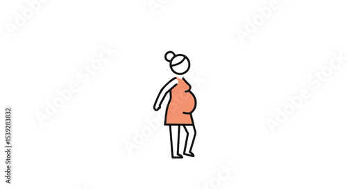 A Simple illustration depicts a pregnant woman, portraying the beauty and anticipation of motherhood.