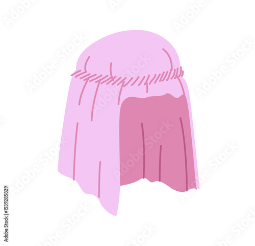 Keffiyeh Hat with band. Muslim Head Scarf Fashion accessory cap clothing technical illustration. Vector headgear for Men, women, unisex style, flat template CAD mockup sketch outline isolated