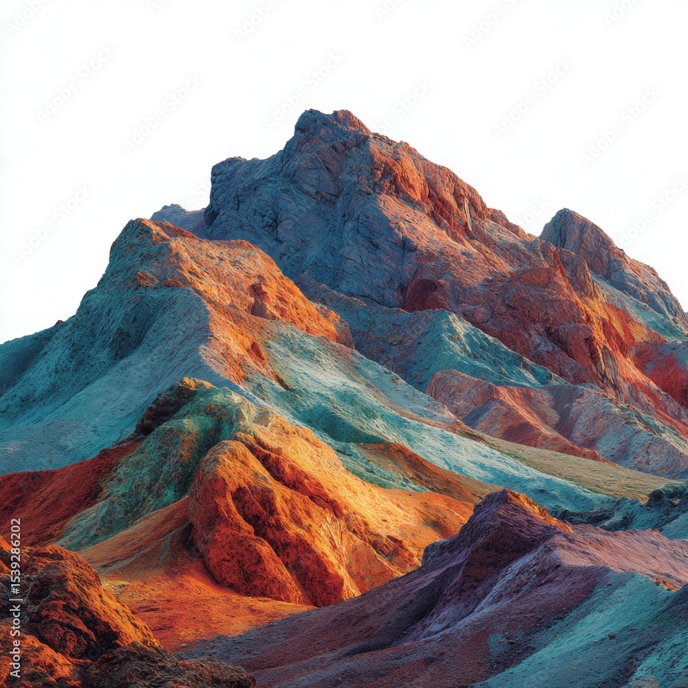 Obraz premium Colorful Layered Mountains: Zhangye Danxia Geological Park Style
