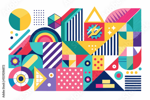 Colorful cartoon-style forest camping scene featuring two tents, a glowing campfire, lush pine trees, and a majestic mountain in the background. Ideal for outdoor adventure themes, 