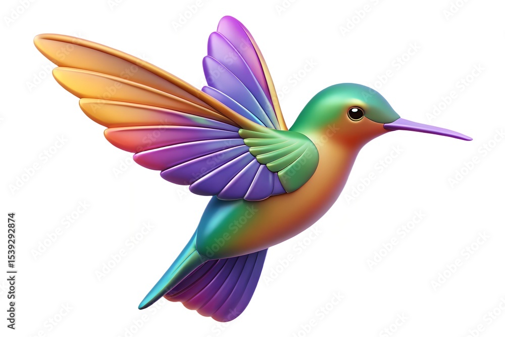 Obraz premium Vibrant rainbow hummingbird in flight