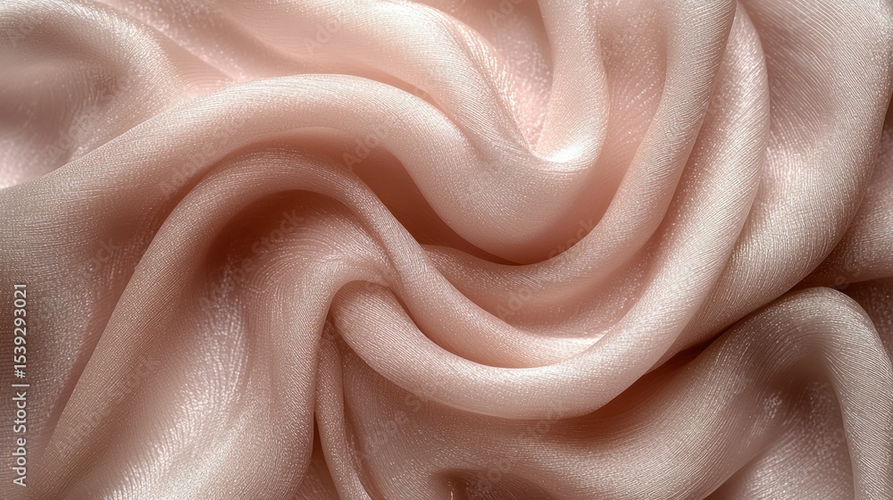 Obraz premium Soft, blush-pink fabric draped in swirling folds
