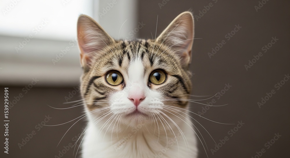 Adorable Tabby Cat with Striking Yellow Eyes A Close-Up Portrait of Feline Beauty Adorable Tabby Cat with Striking Yellow Eyes A Close-Up Portrait of Feline Beauty