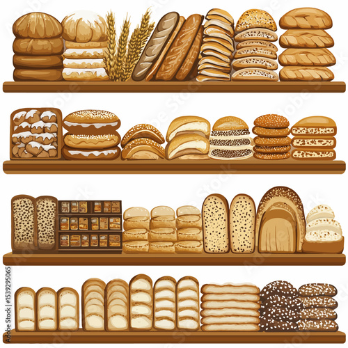 Bakery shop on white 