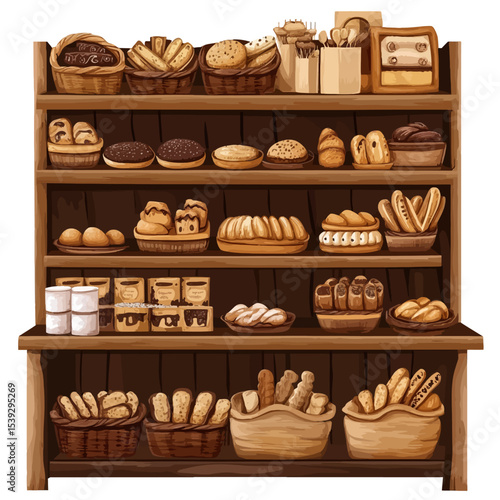 Bakery shop isolated on white 