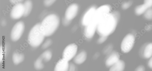 Shadow and Light Overlay Background. Sunlight Effect of Tree Leaves and Sun on the Wall. Vector Transparent Plant Shadows