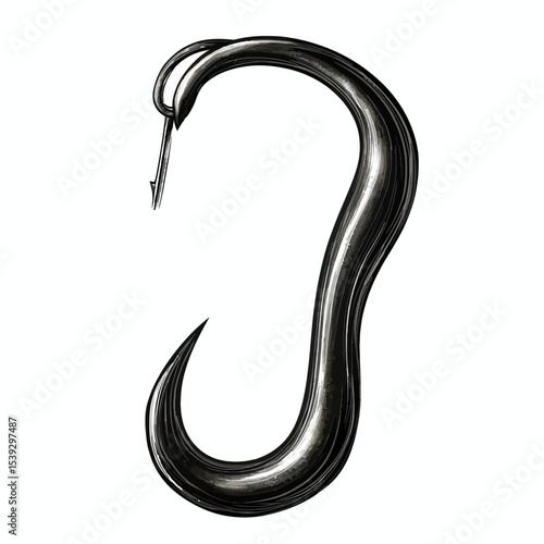 fishing hook isolated on white background