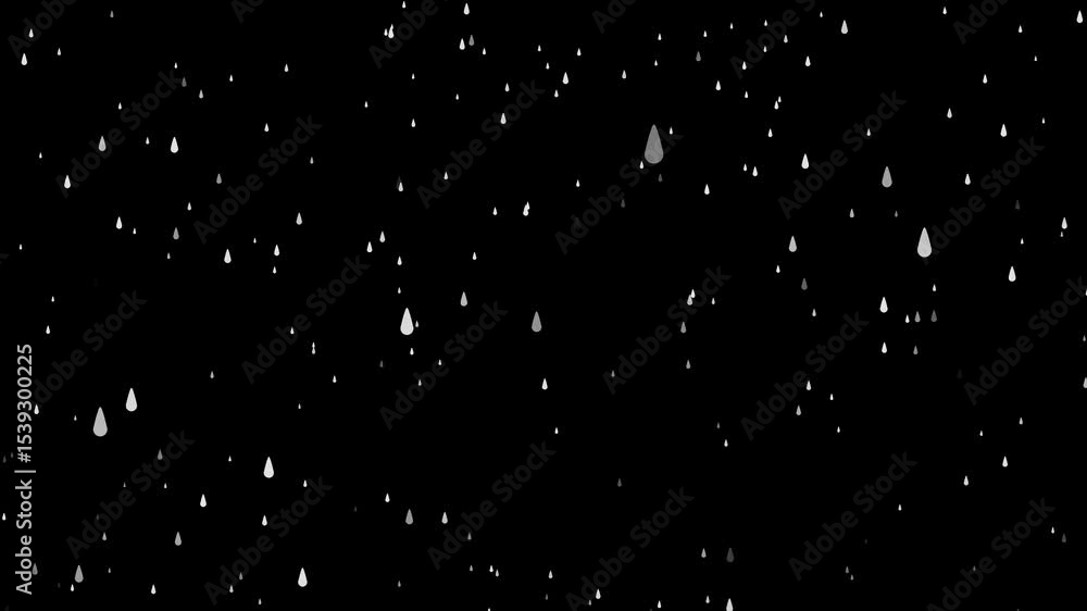 A heavy rain or raindrop falling on black background. Rain Water Droplets Splash into a Blue Puddle. black and white texture Falling raindrops. A heavy rain or raindrop falling on black background. Rain Water Droplets Splash into a Blue Puddle. black and white texture Falling raindrops.