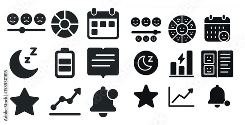 User interface solid icons set – flat, filled, ui, ux design symbols
