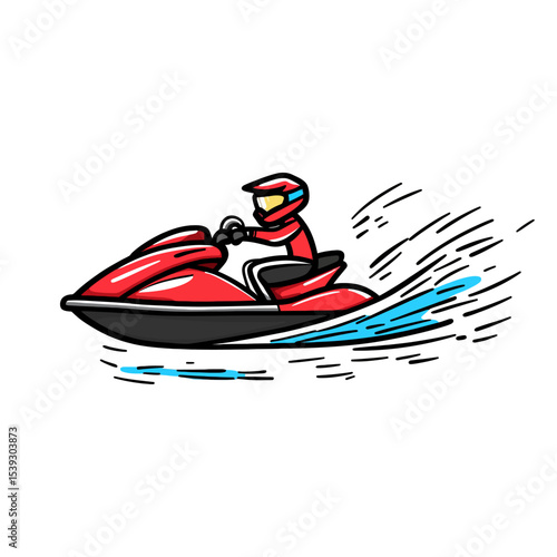 Jetski isolated white background 