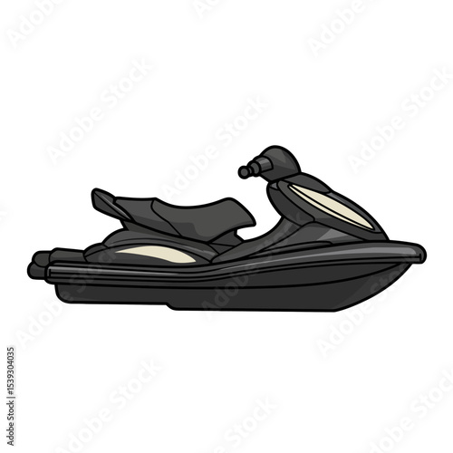 Black jetski isolated 