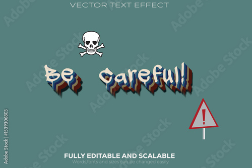 Be Careful Text Effect with Stars
