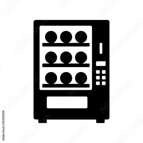 Vending machine snack and drink dispenser icon with transparent background
