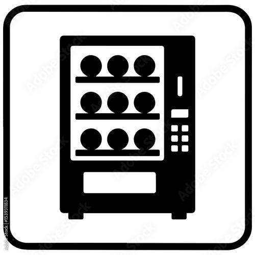 Vending machine snack and drink dispenser icon with transparent background
