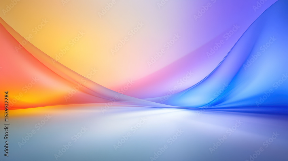 Fototapeta premium Soft colorful abstract background with smooth flowing shapes in warm orange and cool blue tones creating calm and vibrant atmosphere