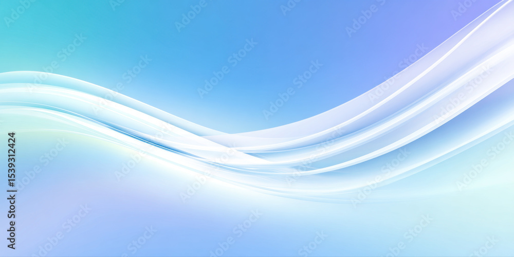 Light gradient skyblue background with smooth arcs and flowing white waves creating calm and serene abstract design Light gradient skyblue background with smooth arcs and flowing white waves creating calm and serene abstract design