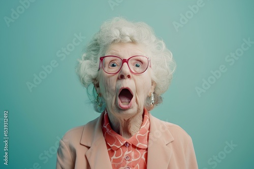 senior woman screaming