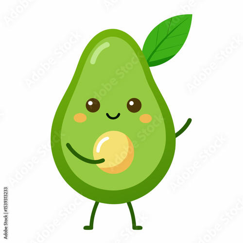 Cute cartoon avocado character illustration