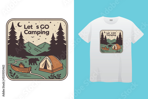 Camping typography t shirt design