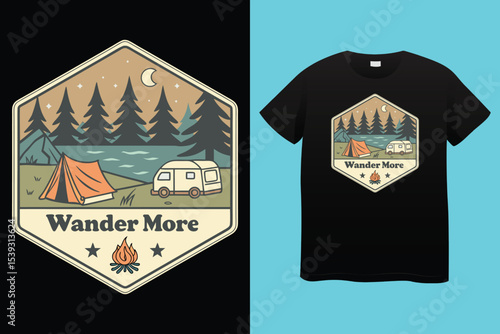 Camping typography t shirt design