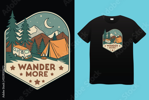 Camping typography t shirt design
