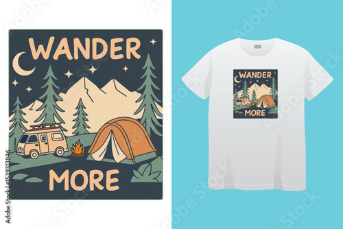 Camping typography t shirt design