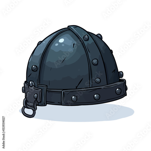 Knight helmet isolated on white 
