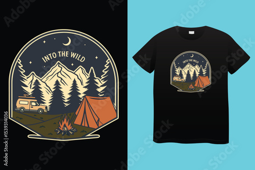 Camping typography t shirt design