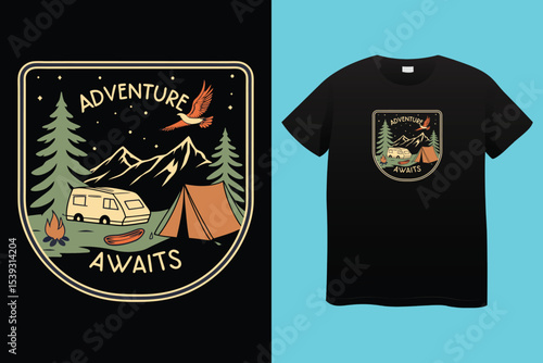 Camping typography t shirt design