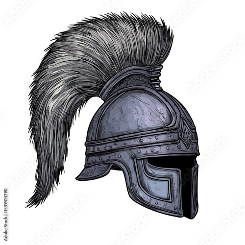 Black knight helmet on white 