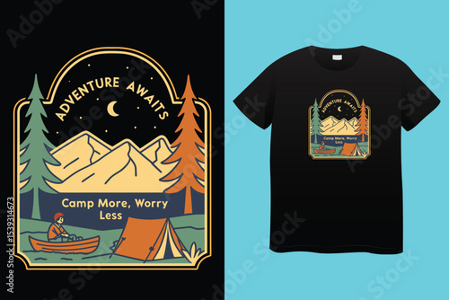 Camping typography t shirt design