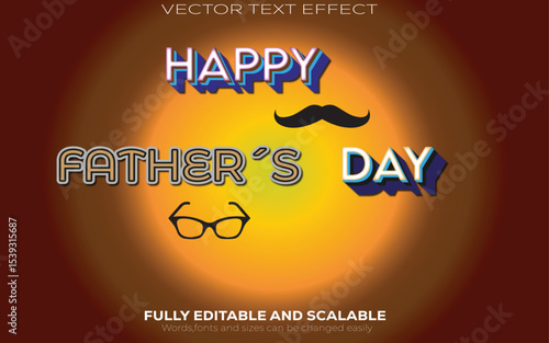 Happy Father´s Day Text Effect with Moustache and Glass