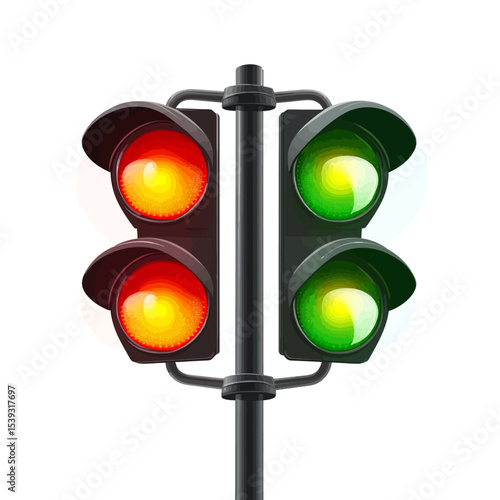 traffic light on white background