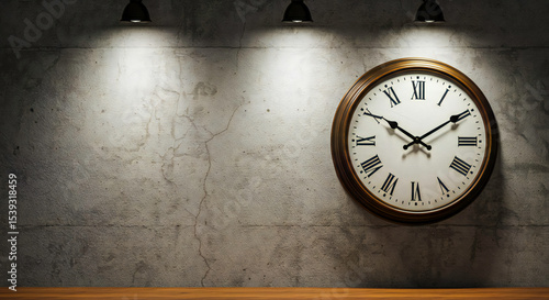 Wallpaper Mural Vintage Industrial Wall Clock on Concrete Wall  Torontodigital.ca