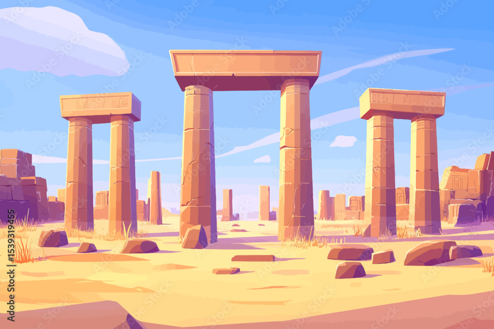 Fototapeta premium Temple in desert landscape 