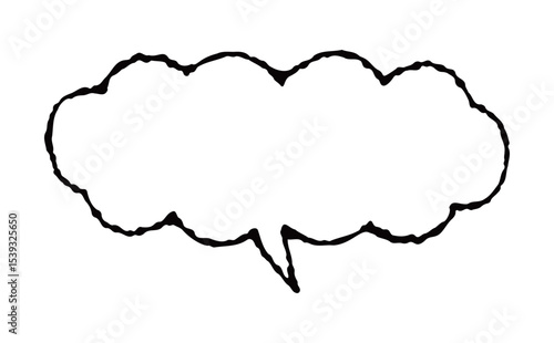 シンプルなフリーハンドのふきだし