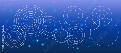 星空が映り込んだシンプルな波紋の背景イラスト