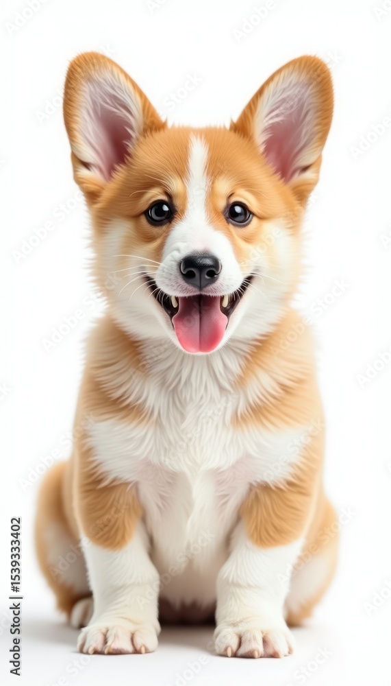 Adorable puppy sitting with its tongue out. Adorable puppy sitting with its tongue out.