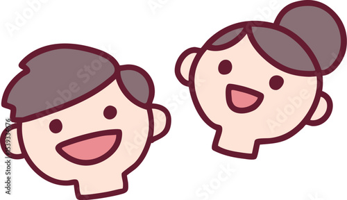 シンプルな男女の可愛いイラスト