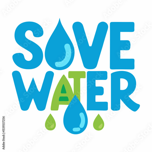 Water drop icons. Save water. Save the nature. 