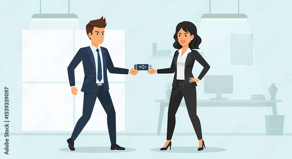 Fototapeta premium Office Life Creative Flat Vector Illustrations of Modern Work, Remote Routines, Humor, Productivity, Technology, and Daily Corporate Moments