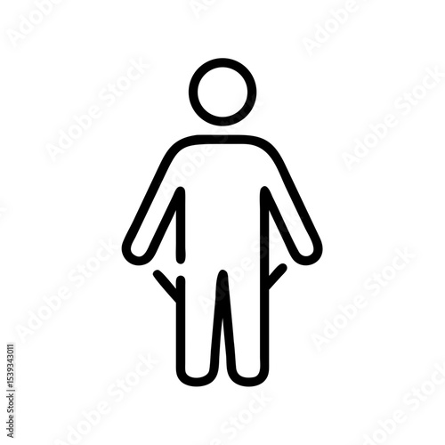 A minimalist outline of a person with empty pockets, symbolizing poverty and financial hardship. The image conveys a sense of economic struggle and lack of resources