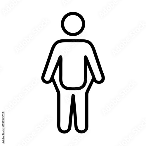 An icon representing someone with empty pockets, symbolizing poverty or financial hardship