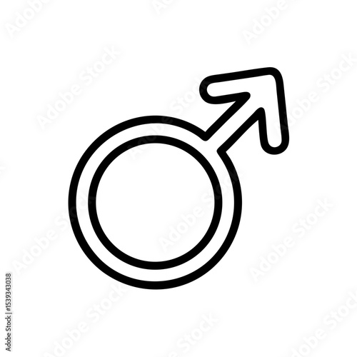 The Male gender symbol presented as a simple black line art on a clear background.
