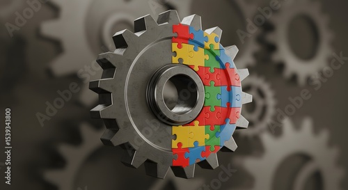 Wallpaper Mural Autism Awareness The Interconnectedness of Brains and Mechanisms Torontodigital.ca