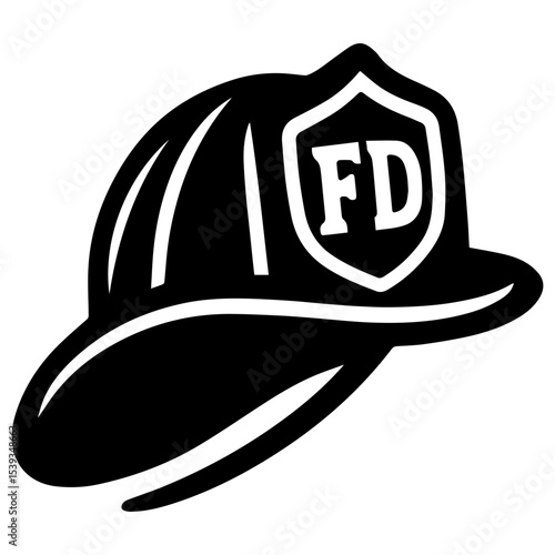 Fireman helmet firefighter safety gear icon with transparent background
