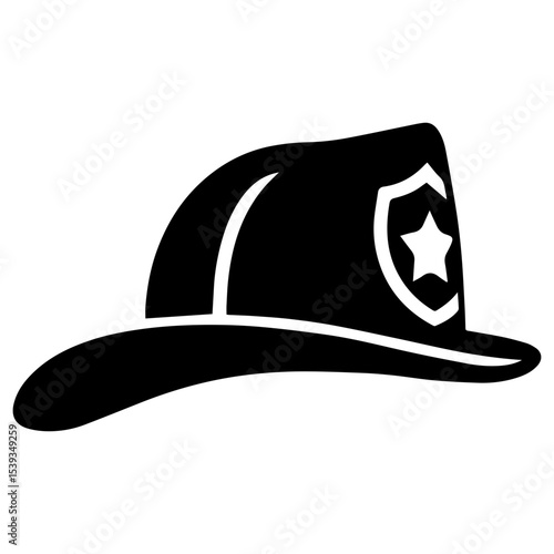 Fireman helmet firefighter safety gear icon with transparent background
